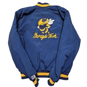 Rare! Vintage 80s The Game Georgia Tech Embroidered Bomber Jacket Men's Large